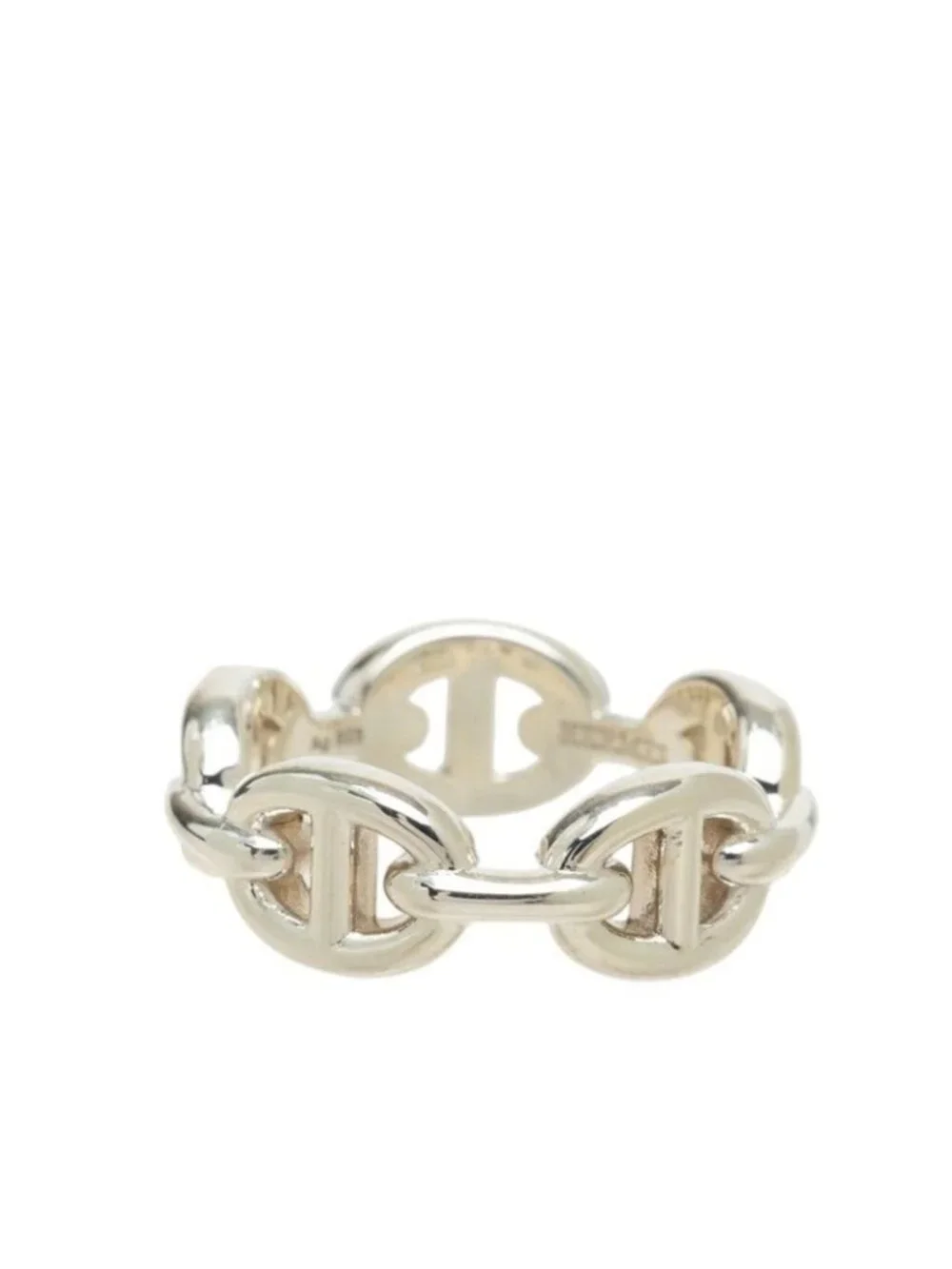 Hermes Chaine D'ancre Enchainee Ring 50 Silver
